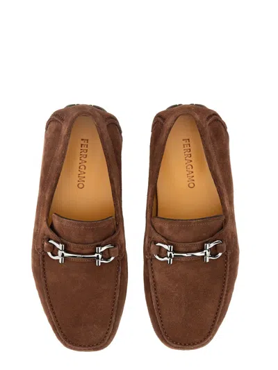 Ferragamo Moccasin Ornament Gancini In Brown