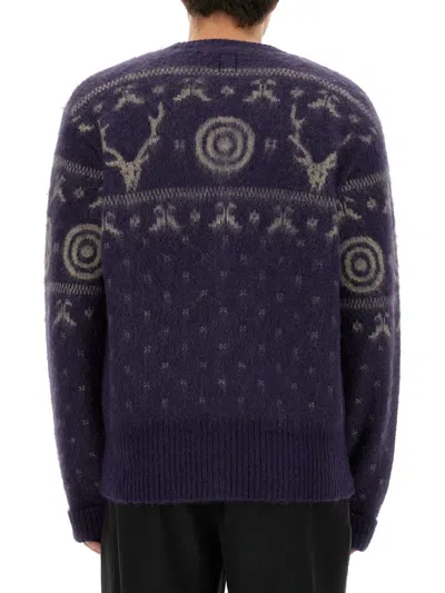 South2 West8 Loose Fit Crewneck Cardigan In Black