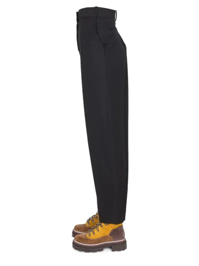 Tory Burch Mohair Ankle Length Trousers With Belt Loops In Black