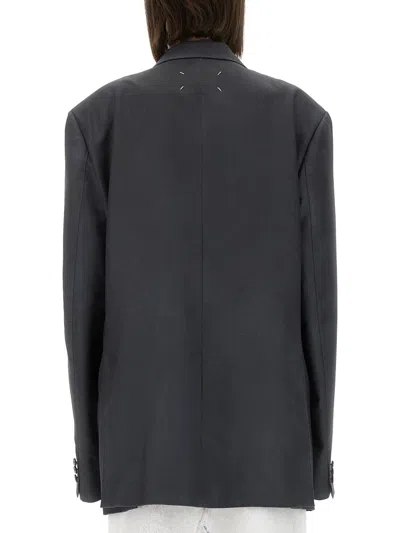 Maison Margiela Oversized Mohair Wool Blazer In Gray