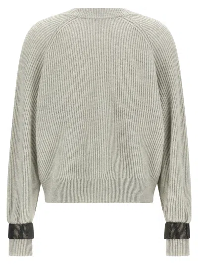 Brunello Cucinelli Monile Cuff Cardigan Sweaters And Cardigans Gray