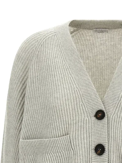 Brunello Cucinelli Monile Cuff Cardigan Sweaters And Cardigans Gray