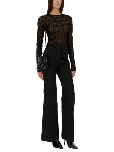 Givenchy Logo Monogram Semi-sheer Bodysuit In Brown
