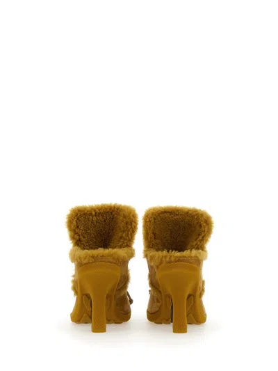 Burberry Ekd Shearling-lined Suede Mules