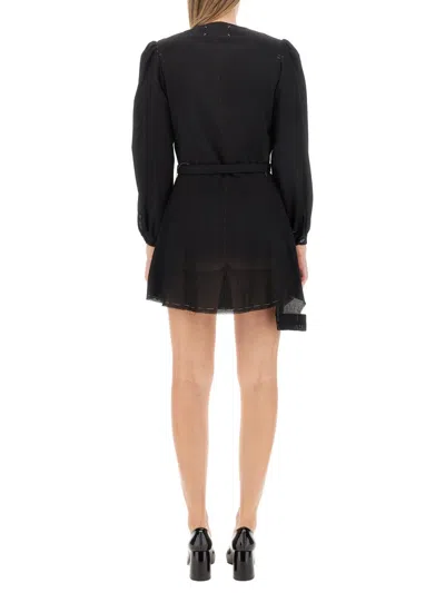 Maison Margiela Peter Pan-collar Wool Minidress In Black