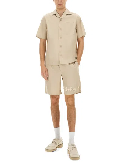 Burberry Nautical Logo Shorts Featuring Pockets In Yellow