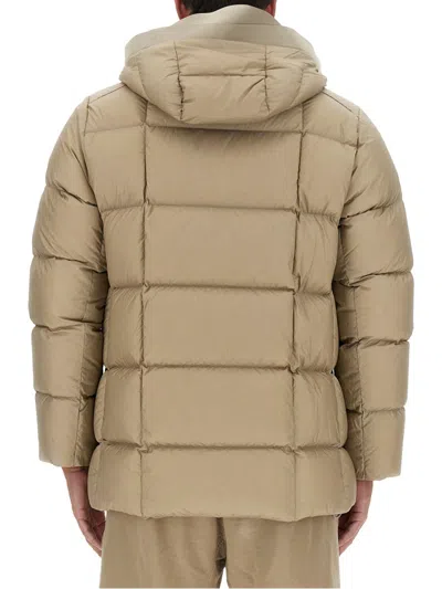 Ten C Oversize Quilted Hooded Jacket In Brown