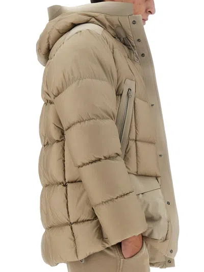 Ten C Oversize Quilted Hooded Jacket In Brown