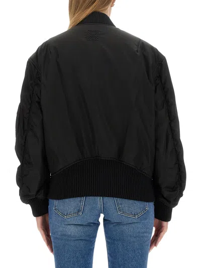 Off-white Nylon Bomber Jacket In Black