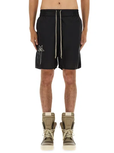 Rick Owens X Champion Nylon Shorts In Black