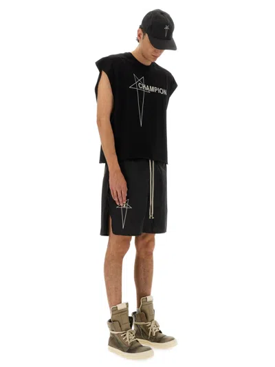 Rick Owens X Champion Nylon Shorts In Black
