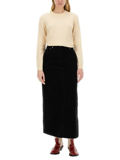Ganni O-neck Shirt In Nude
