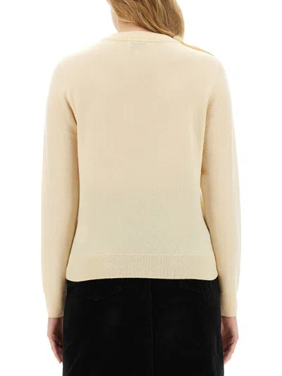 Ganni O-neck Shirt In Nude