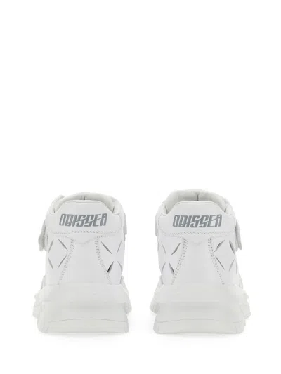 Versace White Perforated High Top Sneakers