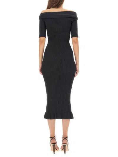 Philosophy Di Lorenzo Serafini Bow Detailed Off-shoulder Dress In Black