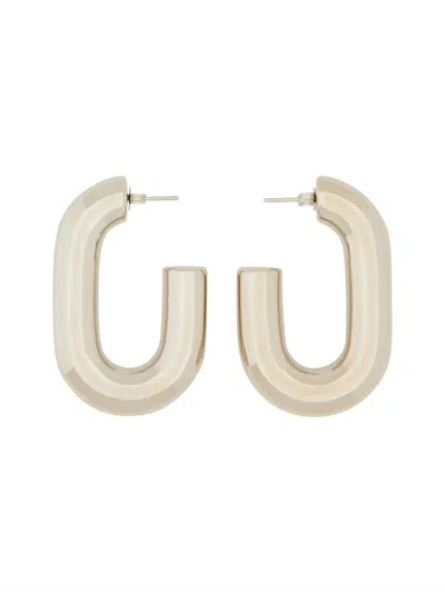 Rabanne "xl Link" Earrings In White