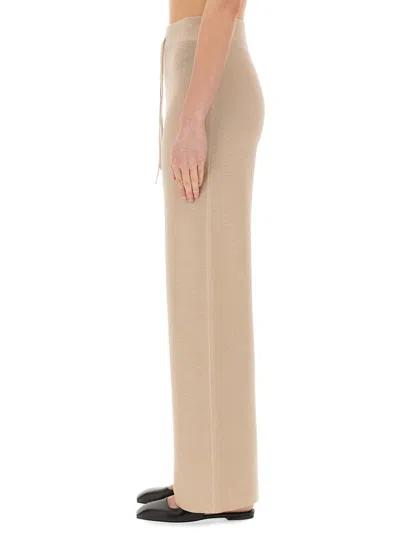 Fabiana Filippi Organic Cotton And Lurex Wide Leg Pants In Brown