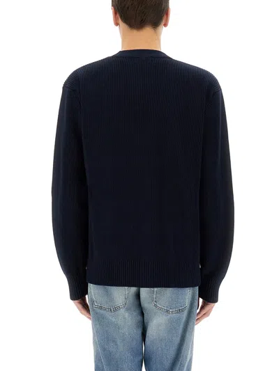 Lardini Organic Cotton Cardigan In Blue