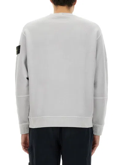 Stone Island Men Grey Cotton Crewneck Sweatshirt In Gray