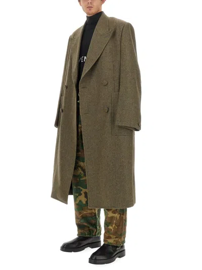 Givenchy Double-breasted Oversize Wool Coat In Green