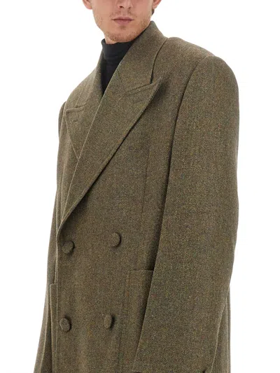 Givenchy Double-breasted Oversize Wool Coat In Green