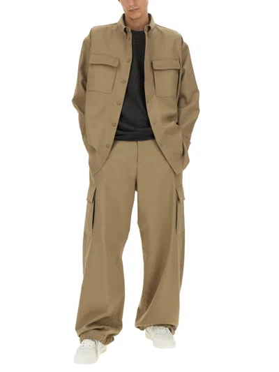 Off-white Oversize Fit Shirt In Brown