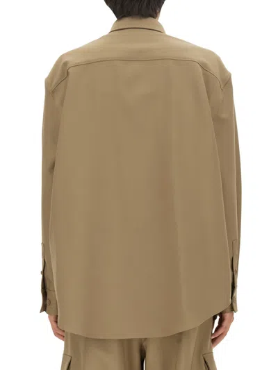 Off-white Oversize Fit Shirt In Brown