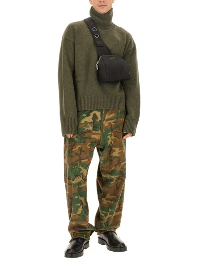 Givenchy Ribbed Turtleneck Oversized Cashmere Sweater In Green