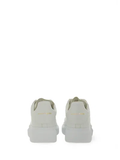 Alexander Mcqueen Oversized Hammered Leather Sneakers In White