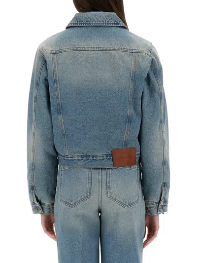 Victoria Beckham Padded Denim Jacket In Blue