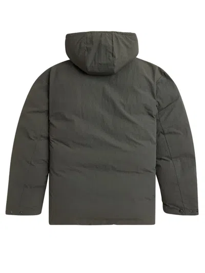 Fred Perry Padded Jacket With Hood And Drawstrings In Gray