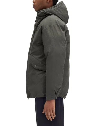Fred Perry Padded Jacket With Hood And Drawstrings In Gray