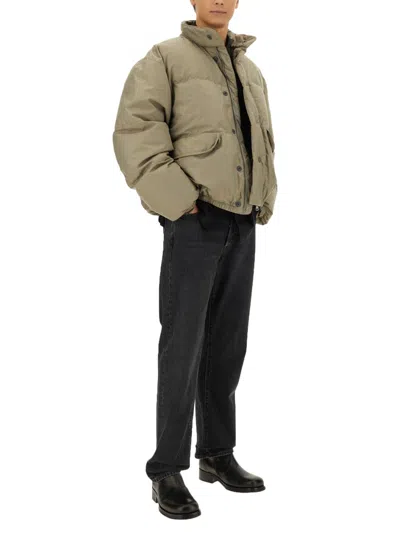 Our Legacy Taupe Grey Inhale Puffer Jacket In Green