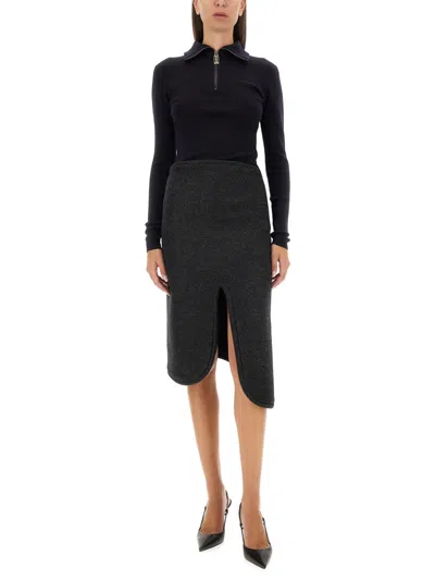 Victoria Beckham Padded Tube Detail Skirt In Blue