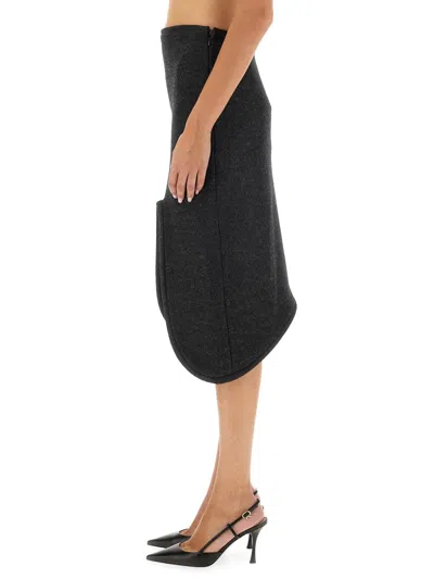 Victoria Beckham Padded Tube Detail Skirt In Blue