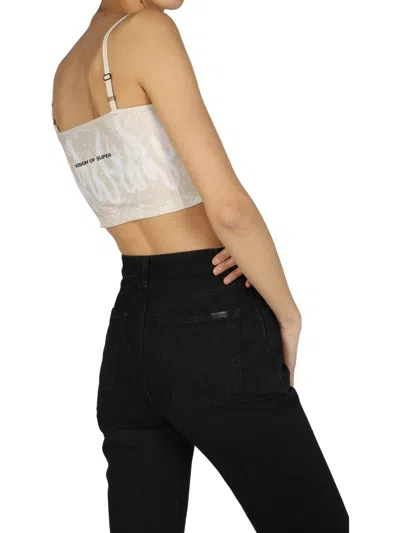 Vision Of Super Pailsey Pattern Crop Top In Neutral
