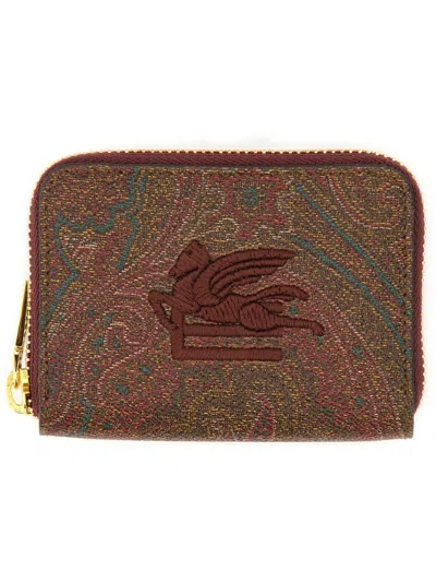 Etro Paisley Jacquard Zip Wallet