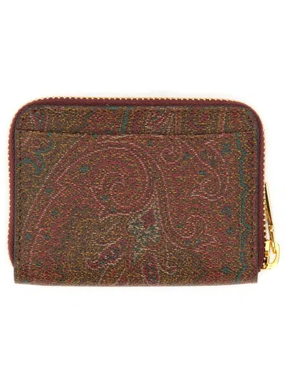 Etro Paisley Jacquard Zip Wallet