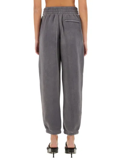 Alexander Wang Essential Logo French Terry Sweatpants In Gray