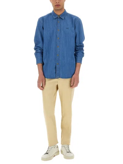 Hugo Boss Trousers With Belt Loops And Pockets In Neutral