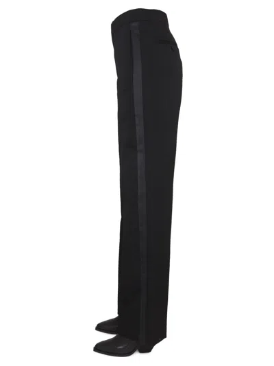 Isabel Marant Trousers With Belt Loops And Satin Trim In Black