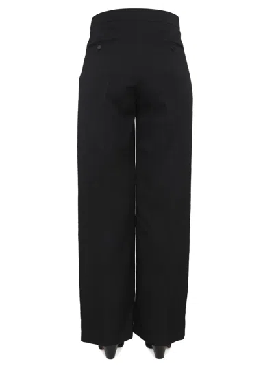 Isabel Marant Trousers With Belt Loops And Satin Trim In Black