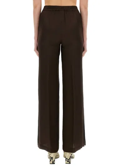 Aspesi Viscose Trousers In Brown In Black