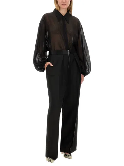 Khaite Marnie High-waisted Wide-leg Trousers In Black