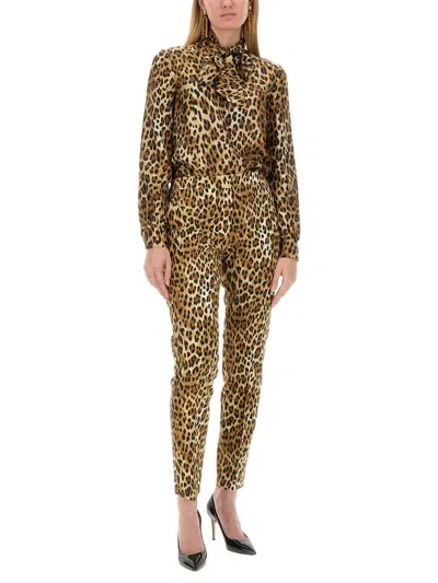 Moschino Women's Pants With Animal Pattern