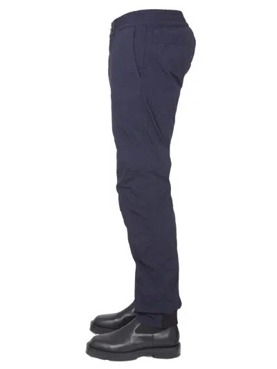 Ten C Trousers Elastic Waistband Back Pocket Side Pockets In Blue
