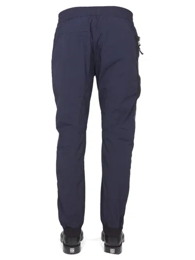 Ten C Trousers Elastic Waistband Back Pocket Side Pockets In Blue