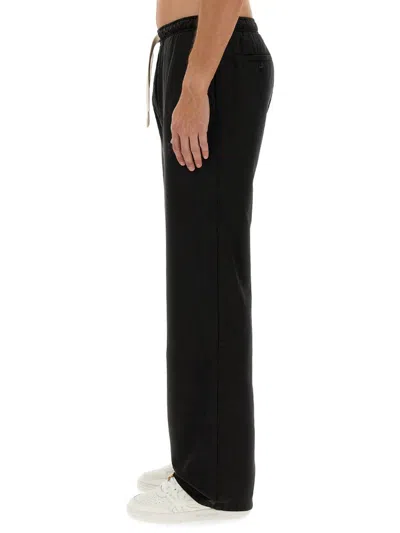 Palm Angels Elastic Waist Chino Trousers Pockets In Black