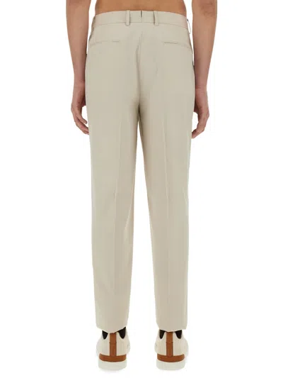Zegna Trousers With Pleated Front And Pockets In Neutral