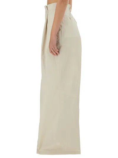 Maison Margiela Ivory Cotton Trousers In White